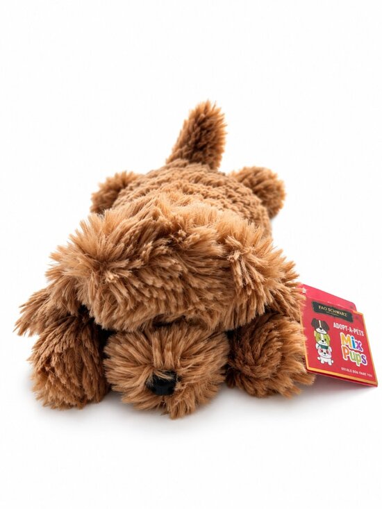 FAO Schwarz Other - FAO Schwarz Adopt-A-Pets Mix Pups Brown Plush Dog Stuffed Animal